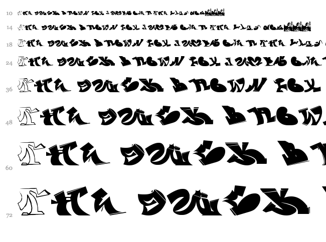 Wassimo Graffiti font waterfall